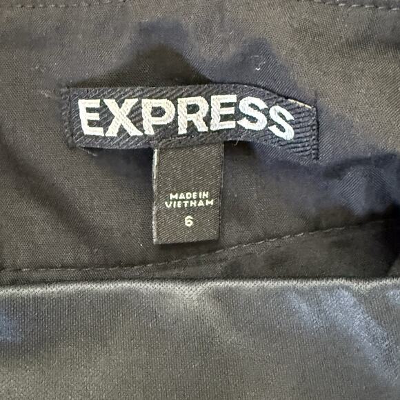 Express Heathered Grey Lined Back Slit Pencil Skirt - Size 6 - Picture 4 of 5